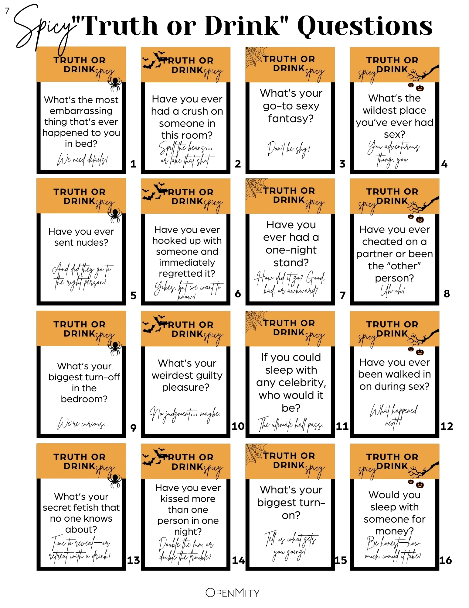 Halloween Adult Games - Printable - Image 5