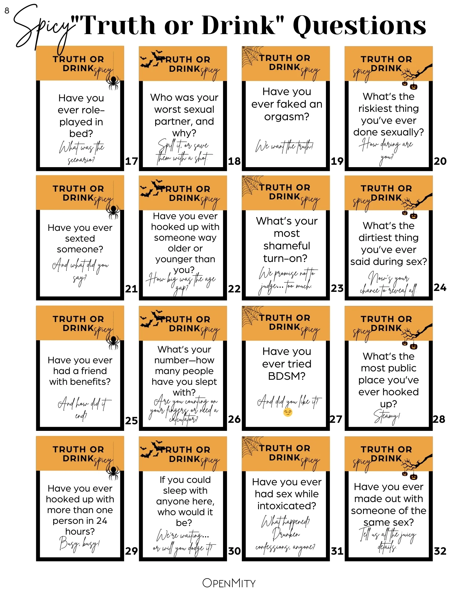 Halloween Adult Games - Printable - Image 6