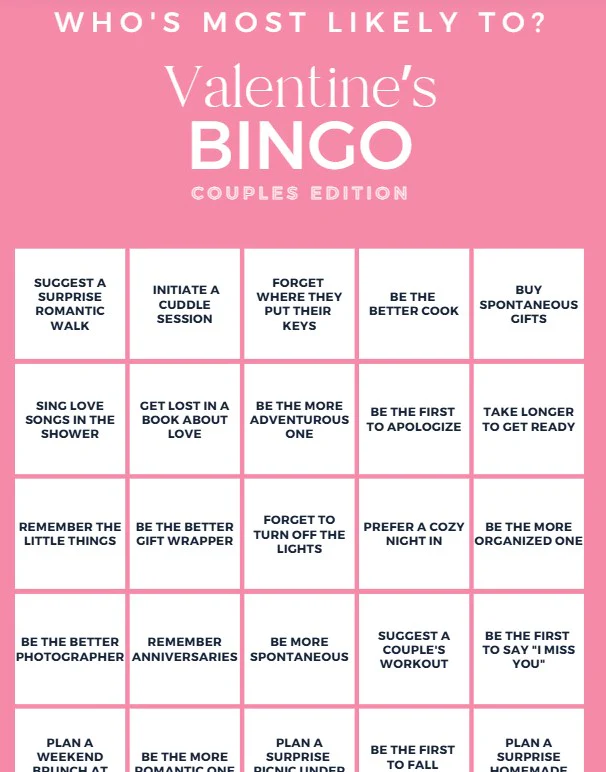 Valentines Day Bingo Couples Edition - PDF - Image 4