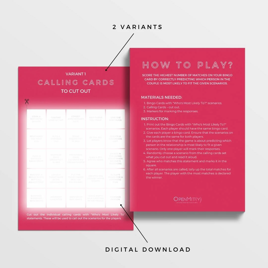 Valentines Day Bingo Couples Edition - PDF - Image 5